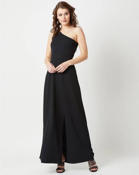 one shoulder a line dress