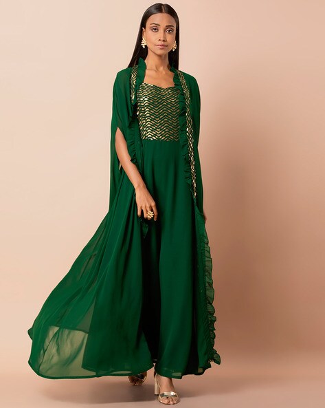 indya Women Ethnic Dress Green Dress - Buy indya Women Ethnic Dress Green  Dress Online at Best Prices in India