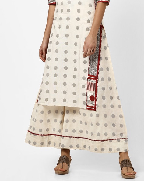 Polka-Dot Print Palazzo with Insert Pockets Price in India
