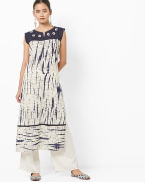 jaipur kurti Sleeveless Printed Straight Kurta with Palazzos-picture-1