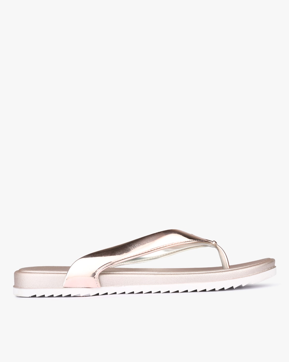 women's rose gold flip flops