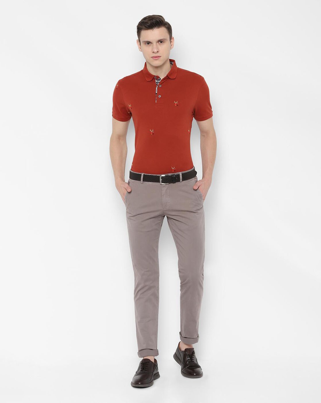 Buy SIMON CARTER LONDON Men Brown Regular Fit Self Design Regular Trousers   Trousers for Men 1999608  Myntra