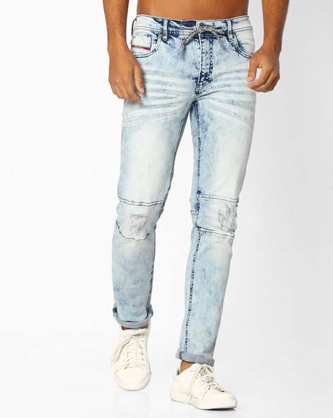 Heavily Washed Distressed Jeans