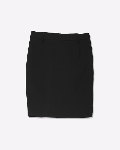 black mini pencil skirt