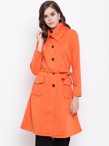 Orange store long coat