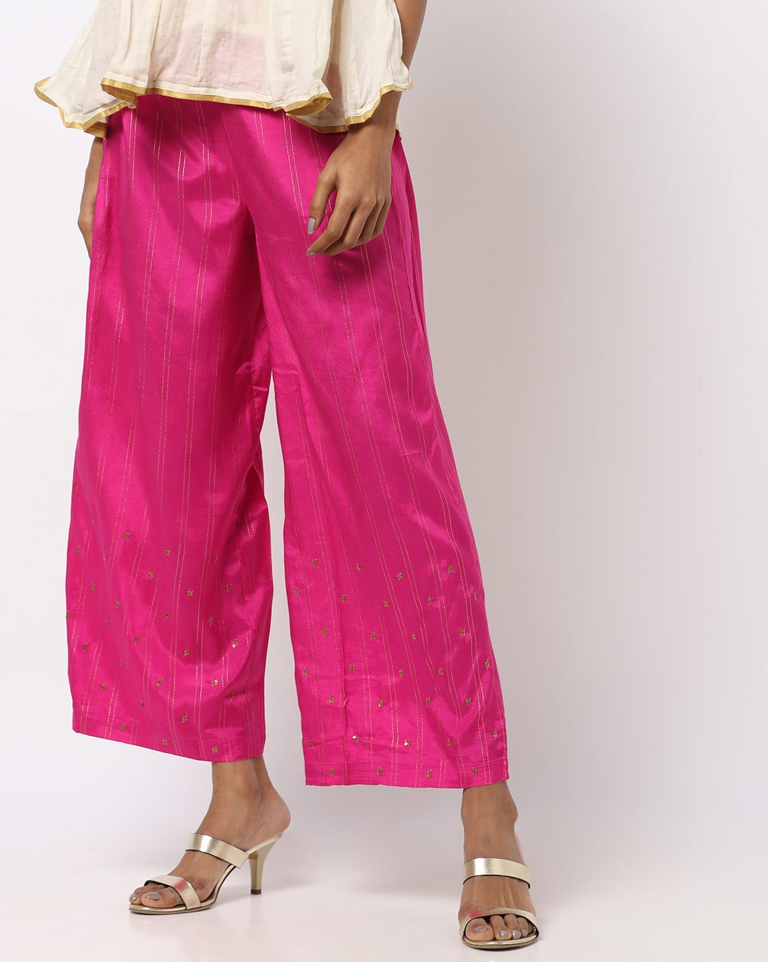 PALAZZO DESIGNS Regular Fit Women Grey Pink Trousers  Buy PALAZZO DESIGNS  Regular Fit Women Grey Pink Trousers Online at Best Prices in India   Flipkartcom