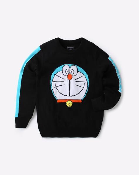 Buy DOREMON Doremon Print Crew-Neck Sweatshirt Online | Ajio.com