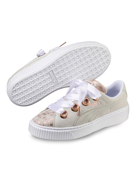 puma platform white sneakers
