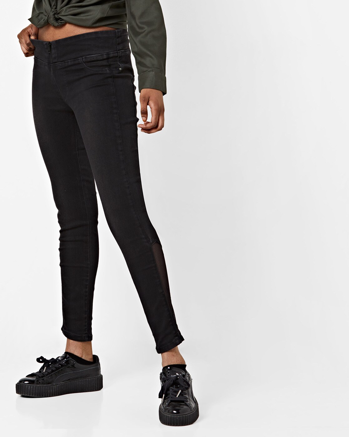 high waist jeggings india