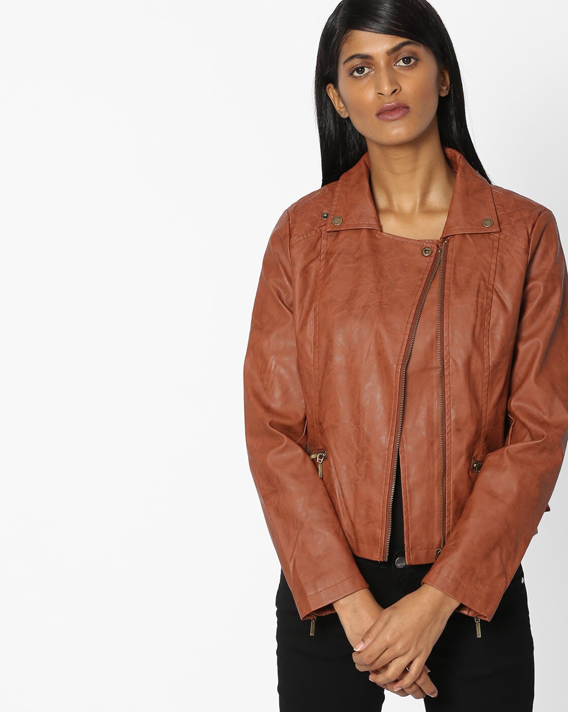 rust biker jacket