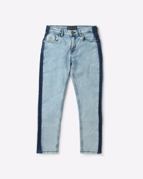 Slim Fit Jeans with Contrast Side Seams