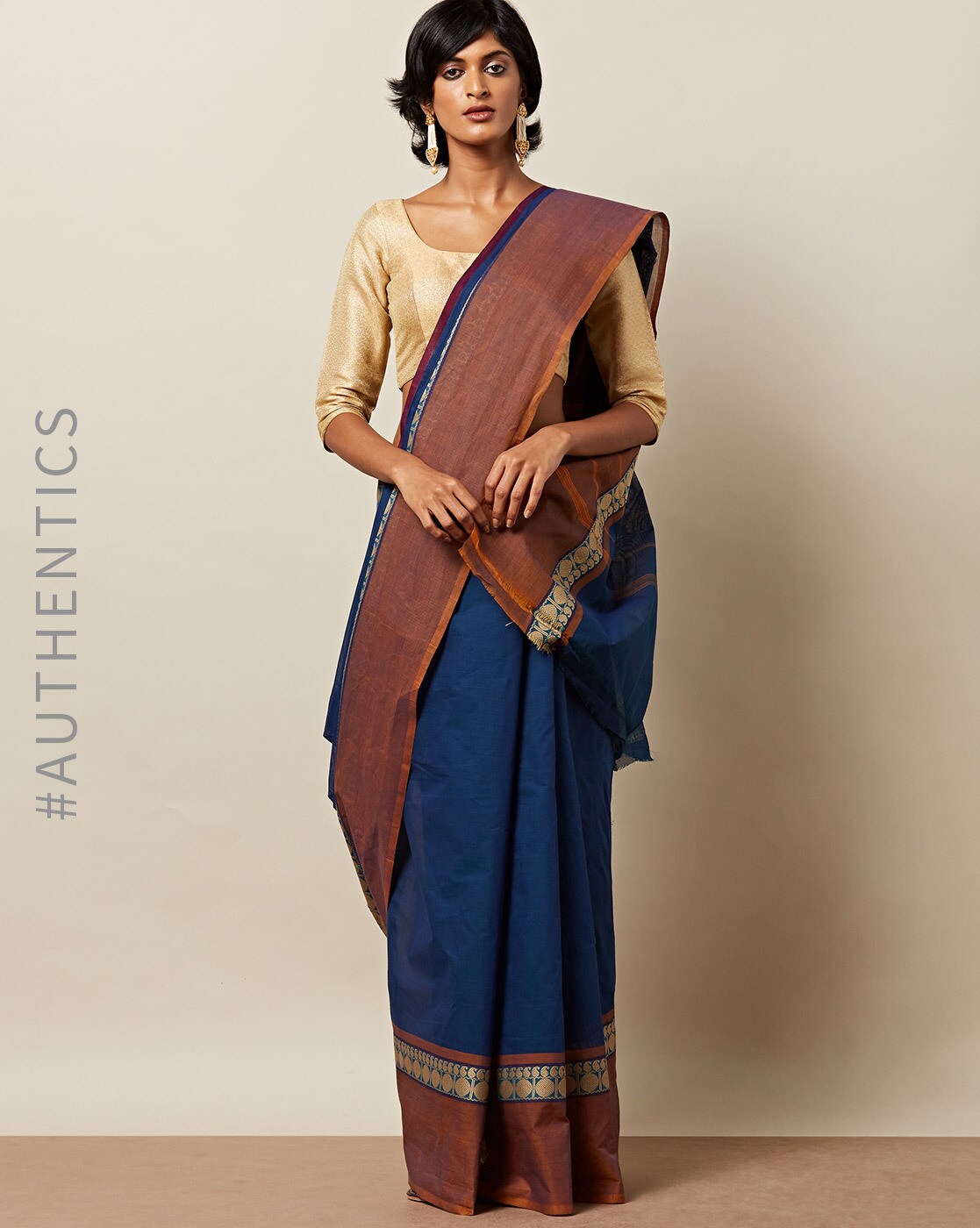 Buy Cream Sarees for Women by Ri-wah Online | Ajio.com