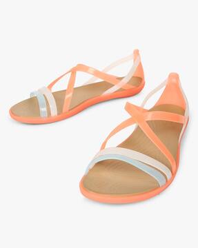 Colourblock Strappy Flat Sandals