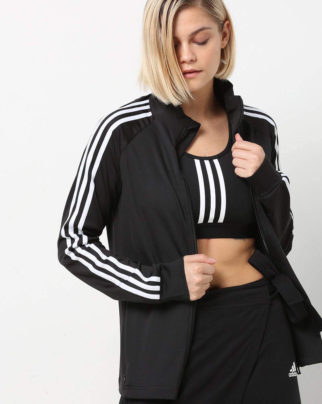adidas jacket girl black