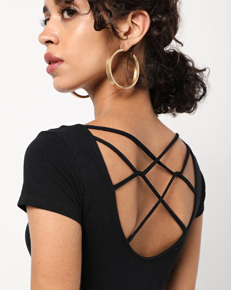 criss cross back t shirt