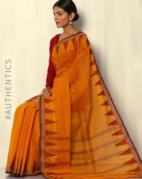 Rust Sarees for Women by Indie Picks 