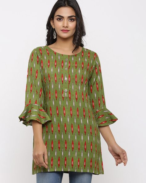 ikat kurtis designs