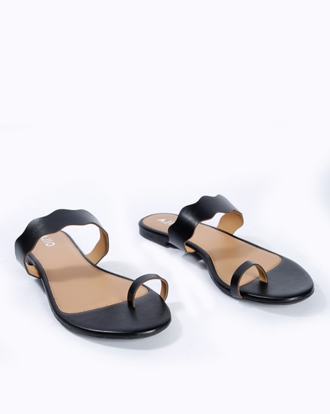 Buy Gunmetal Flat Sandals for Women by LAZERA Online | Ajio.com