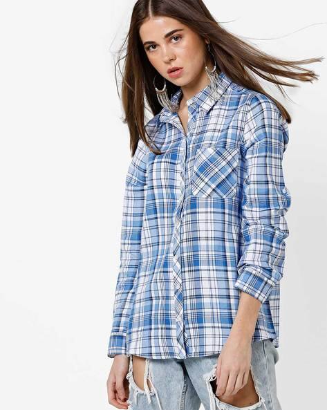 Blue Shirts for Women by DNMX Online 