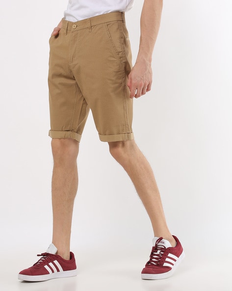 athletic fit khaki shorts