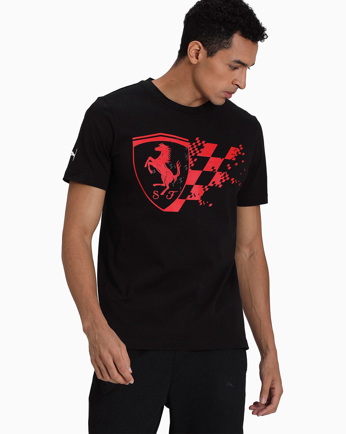 puma men's ferrari graphic t shirt black