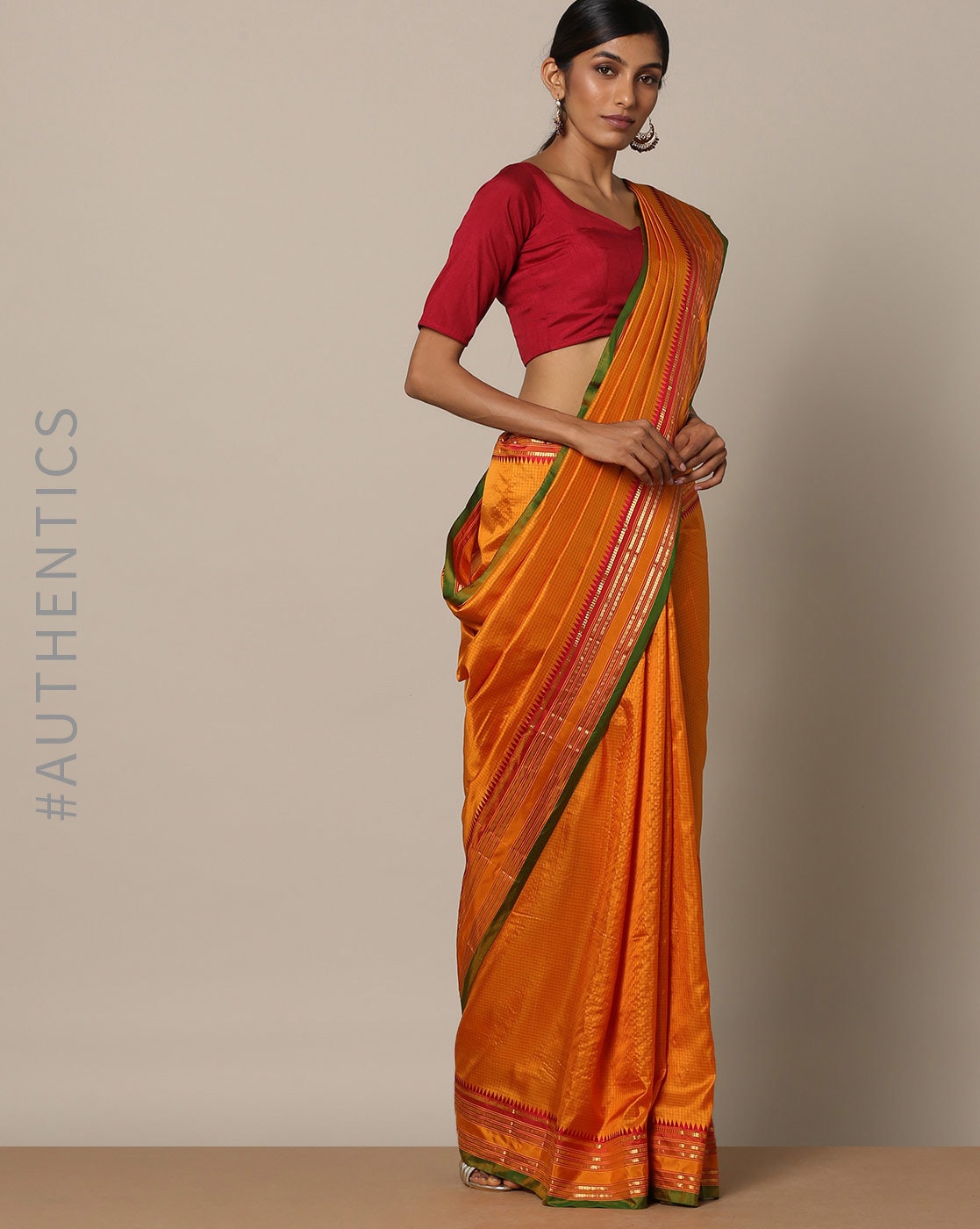 Buy Magenta Sarees for Women by Indie Picks Online