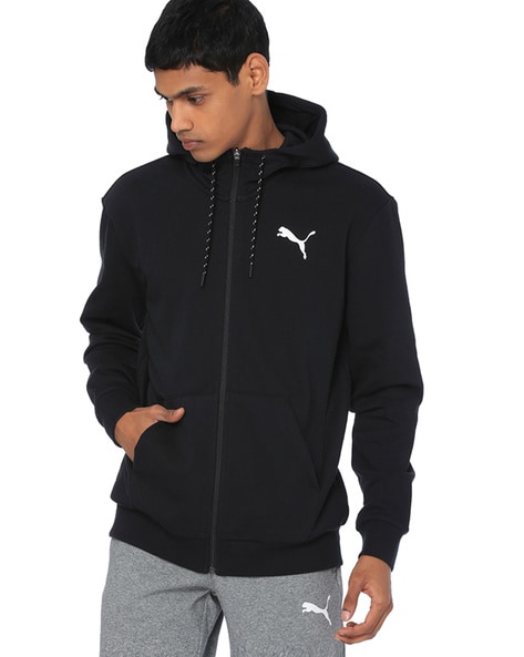 puma black zip up hoodie
