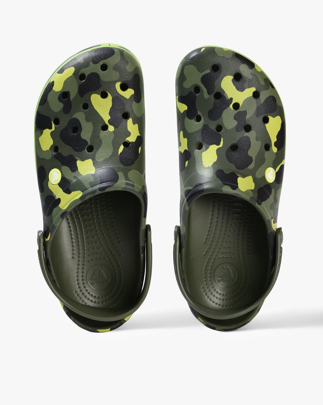 mens camo croc slides