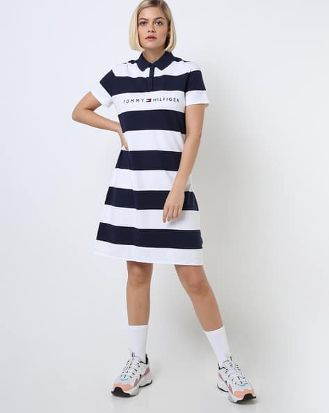 navy collar dress