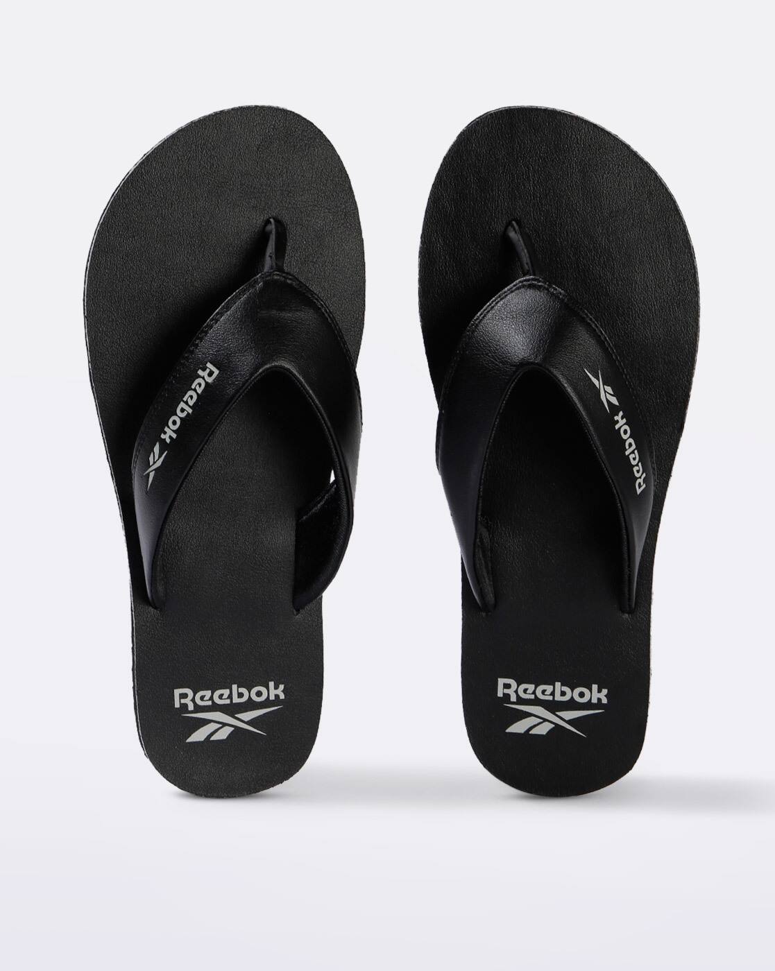black reebok flip flops