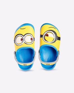 blue and yellow crocs