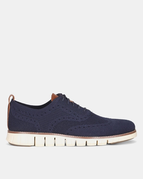 men's zerogrand stitchlite perforated knit lace up oxfords