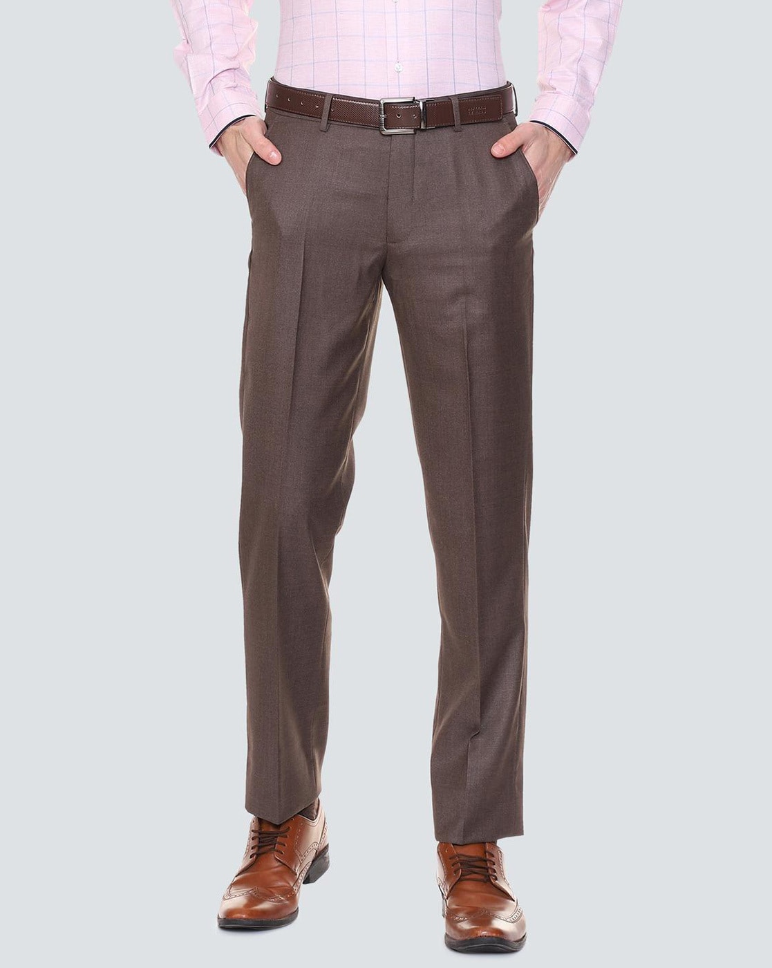 Buy Louis Philippe Men Solid Regular Fit Formal Trouser  Brown Online at  Low Prices in India  Paytmmallcom