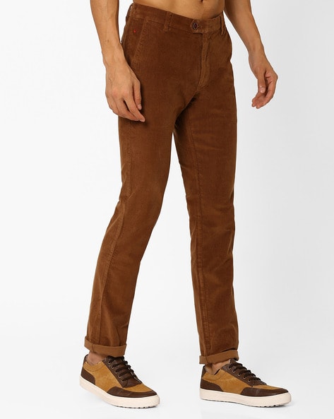 Buy Arrow Sport Khaki Cotton Slim Fit Trousers for Mens Online @ Tata CLiQ