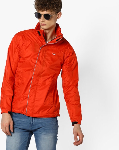 Orange rain cheap jacket mens