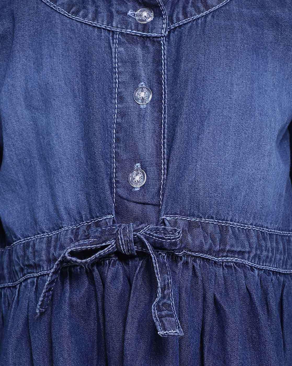 Organic Cotton Denim Embroidered Girls Dress – KEEBEE ORGANICS