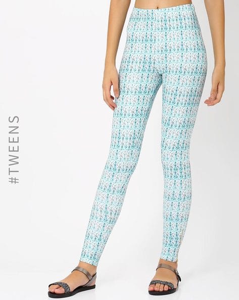 Buy Turquoise Blue Leggings for Junior 