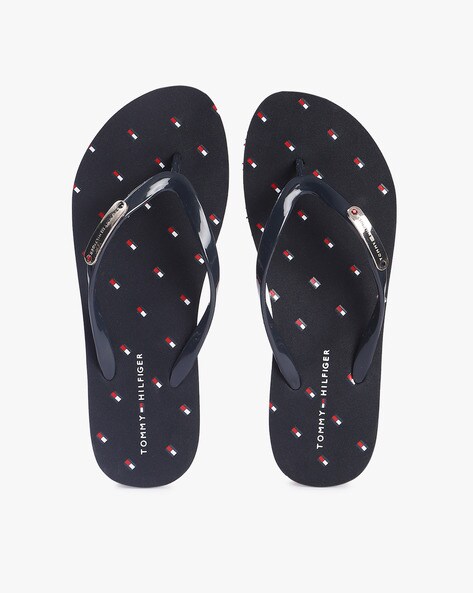 tommy hilfiger navy blue flip flops