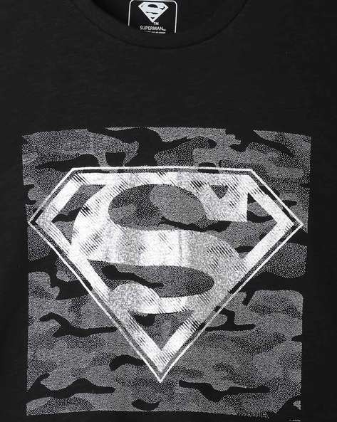 Black and white superman fashion t shirt