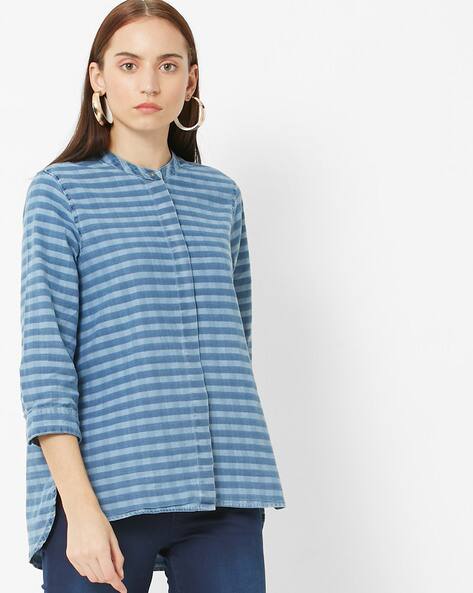 striped denim shirt womens