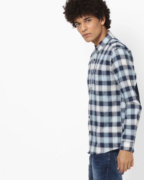 Buy Red chief Blue Solid Ultra Slim Fit Denim Full Sleeve Shirt for Men  Online at Best Prices in India - JioMart.