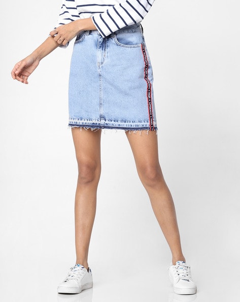 superdry a line denim skirt