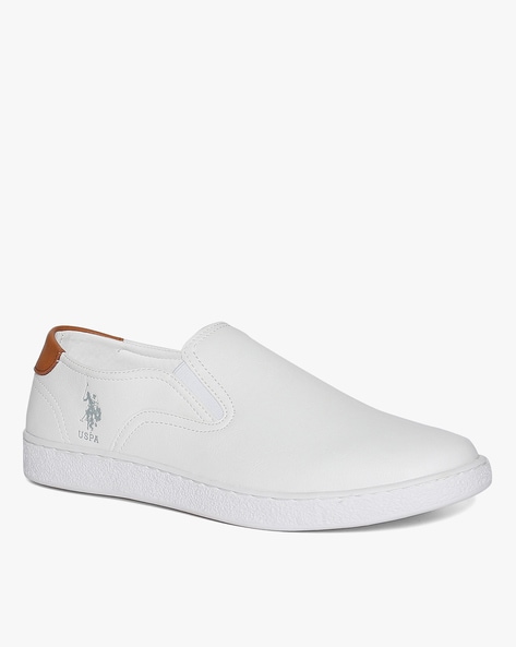 mens white casual slip on shoes