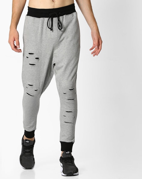 Grey cheap ripped joggers