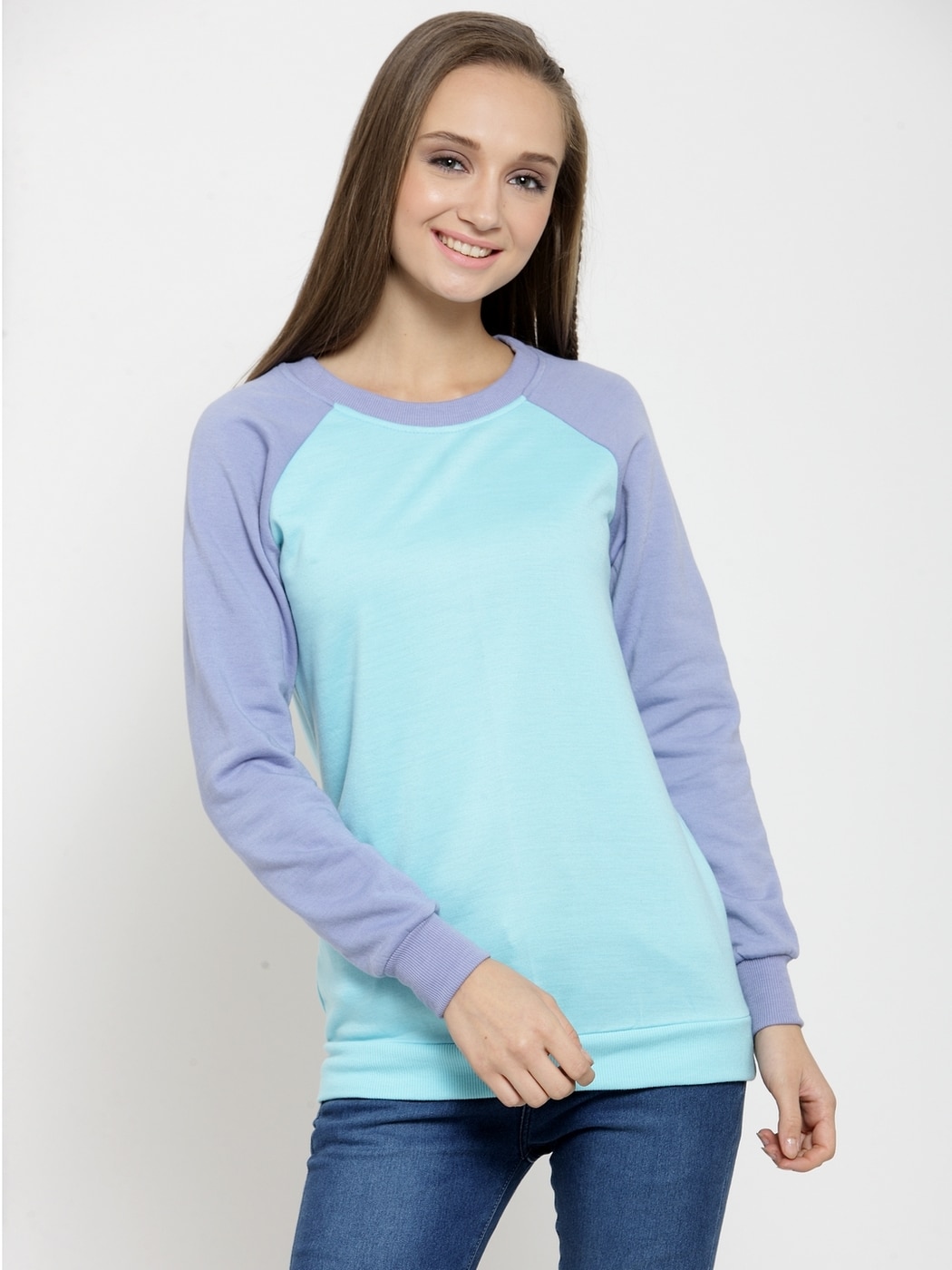 turquoise blue sweatshirt