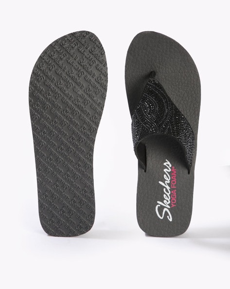 Skechers Womens Vinyasa Yoga Foam Flip Flops - Black – The Foot Factory