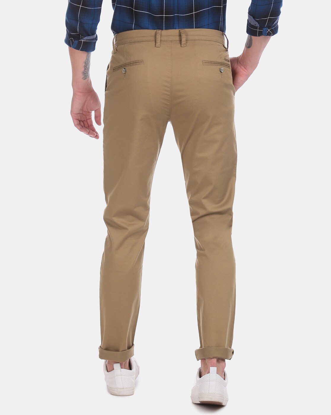 Buy Ruf & Tuf Grey Cotton Slim Fit Chinos for Mens Online @ Tata CLiQ