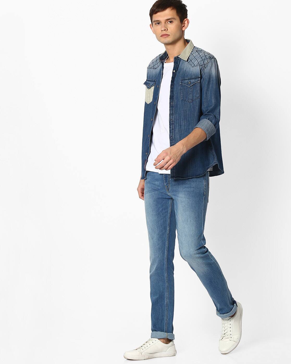 Buy Blue Shirts for Men by DNMX Online 