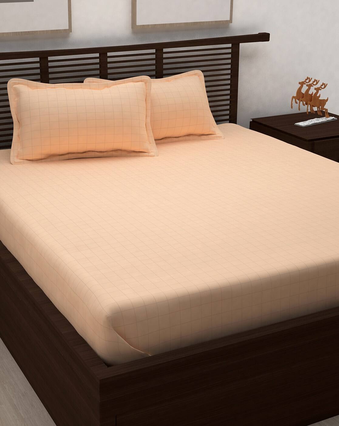 Buy Peach Bedsheets For Home Kitchen By Story Home Online Ajio Com