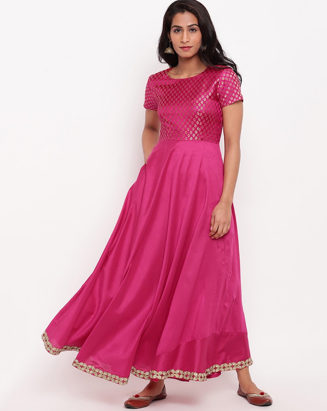 magenta pink gown